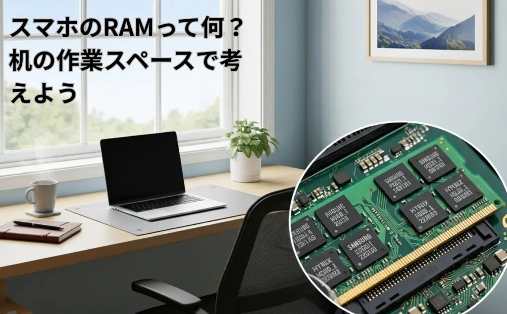 スマホのRAMって何？机の作業スペースで考えよう