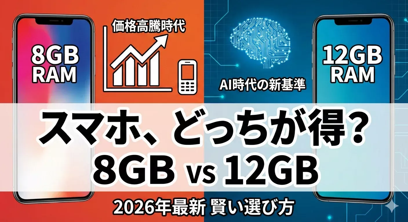 スマホ選びで迷うRAM容量8GBと12GBの違い