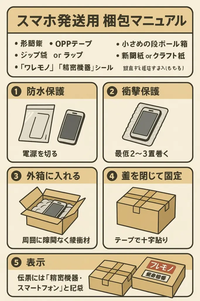 スマホ発送用梱包マニュアル