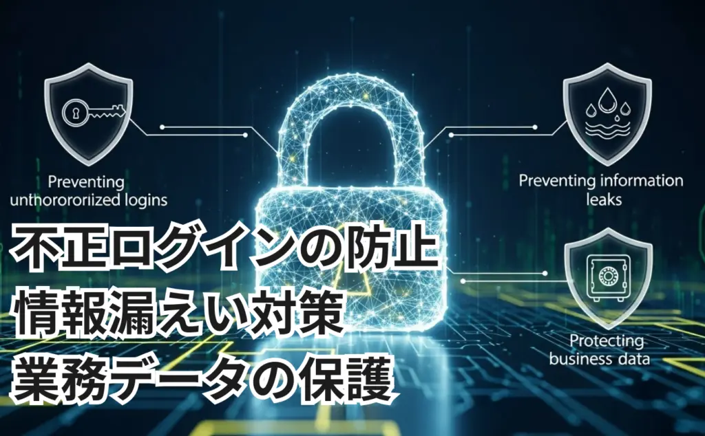 不正ログインの防止
情報漏えい対策
業務データの保護