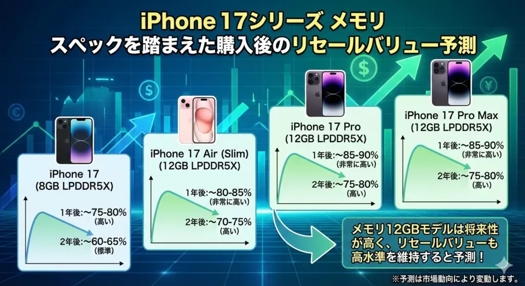 iPhone 17シリーズ メモリ スペック を踏まえた購入後のリセールバリュー予測